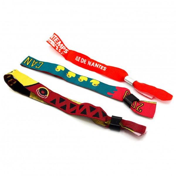 Bracelet textile tissé