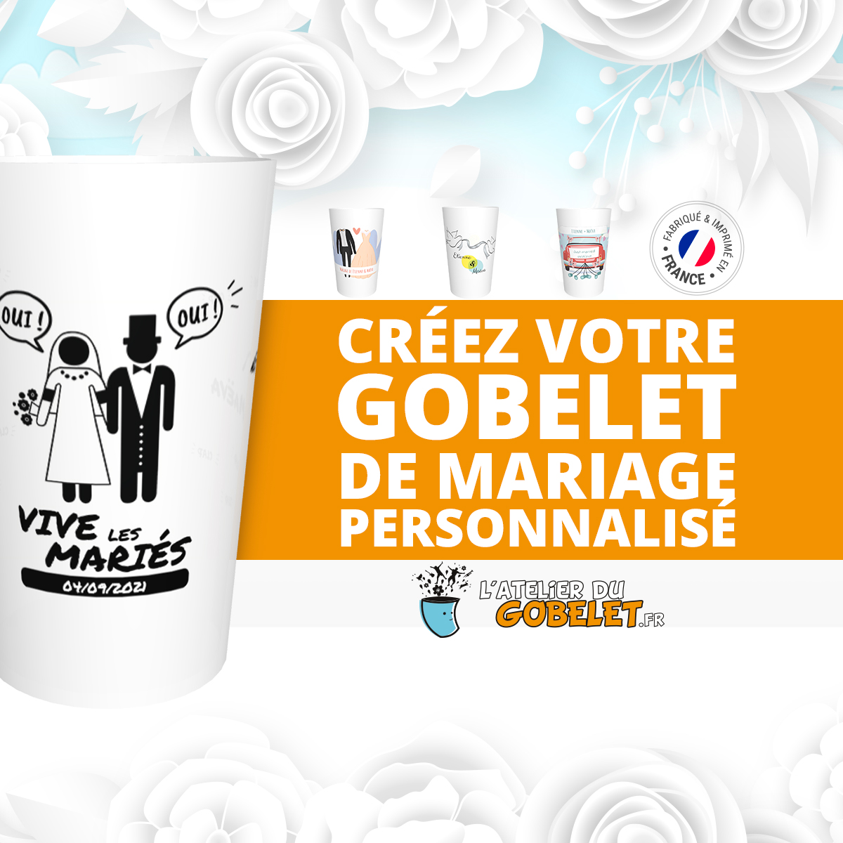 Gobelets mariage personnalisés - Atelier du gobelet